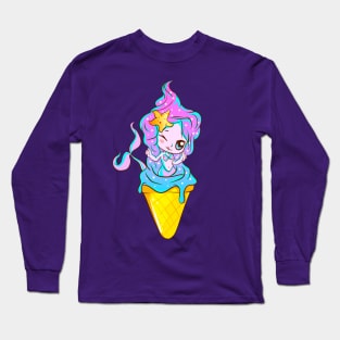 Mermaid Ice Cream Cone Cute Magical Mythical Long Sleeve T-Shirt